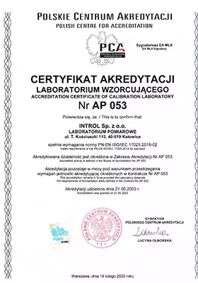  Certyfikat akredytacji