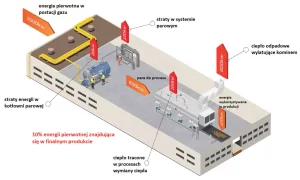 Straty energii pierwotnej w zakładzie przemysłowym